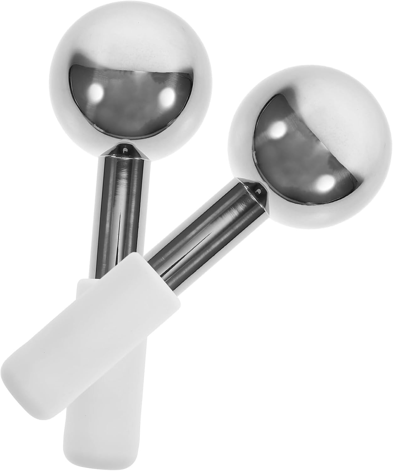 VALICLUD 2pcs Stainless Steel Facial Massage Globes Cooling Energy Balls for Beauty Care Suitable for Skin Types Spa Relaxation