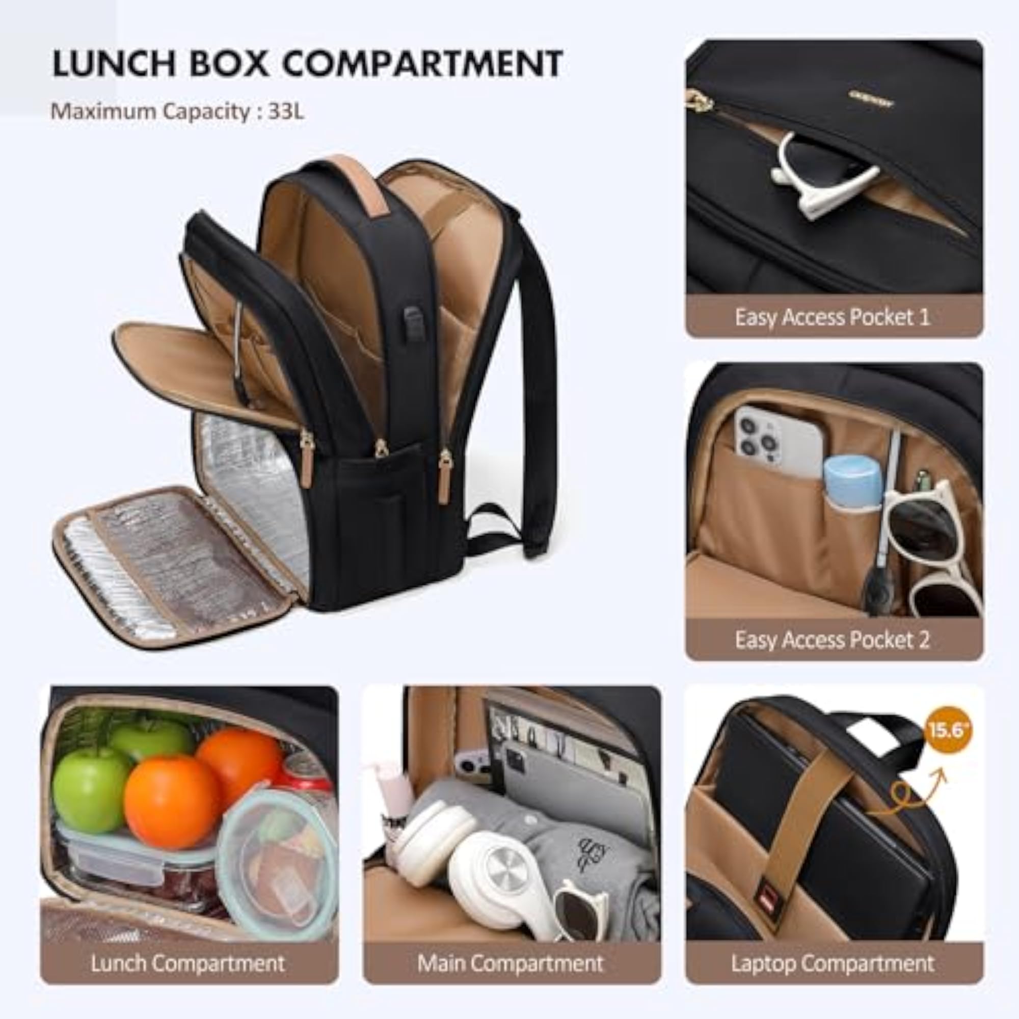 Lunch Backpack for Women and Men