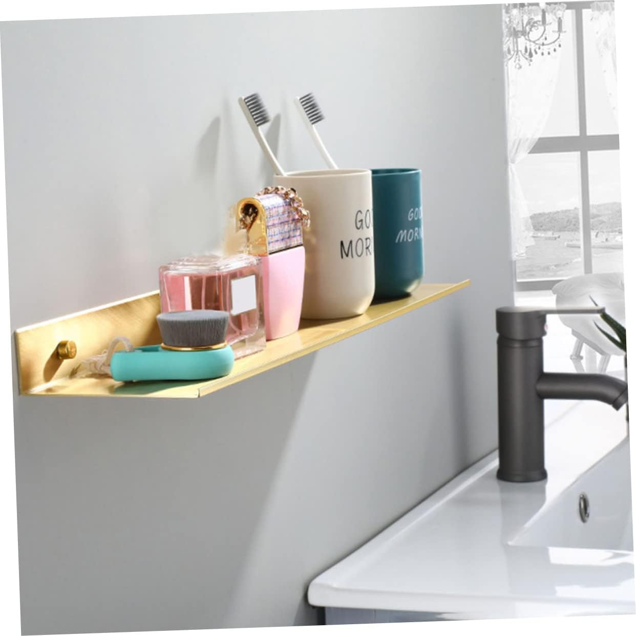 Levemolo Modern Bathroom Storage Rack Toilet Organizer Shelf Wall-Mounted Space Aluminum Design