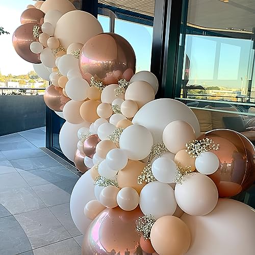 Image of Voircoloria 110pcs Blush Balloons 12inch Nude Latex Party Balloons for Graduation, Wedding, Birthday, Bridal Shower, Baby Shower, Boho Theme Party, Anniversary Party Decorations