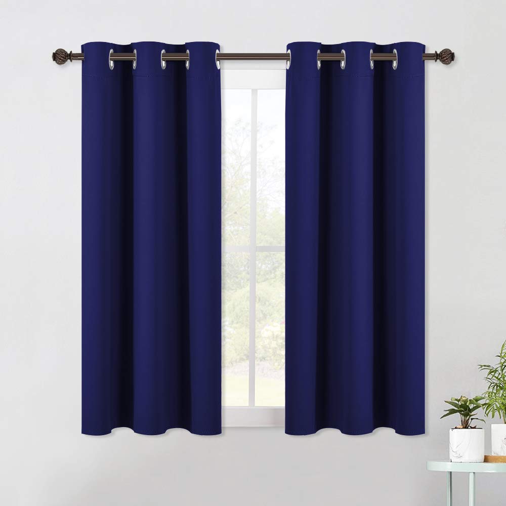 NICETOWN Blackout Curtains &amp; Drapes for Bedroom, Royal Blue, W34 x L40, Set of 2, Triple Weave Grommet Top Thermal Insulated Light Blocking Panels for Bathroom/Living Room