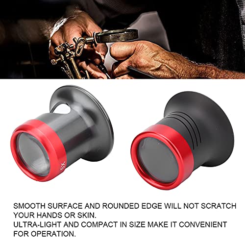 Naroote Loupe de Réparation de Montre 5X 10X, Outil de Bijoux Ultra-léger Compact pour Horlogers Durable Rouge – vue 2