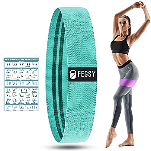 Image of FEGSY Fabric Resistance Loop Bands for Exercise, and Workout Non Slip Hip Booty Bands for Squats, Legs, Thigh, Glutes and Butt - Ideal for Men, and Women