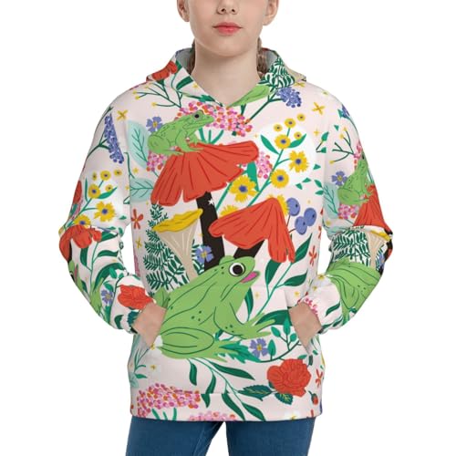 Mushroom and Frogs Kid Hoodies Boys Sweatshirts Girls Pullover with Pocket
