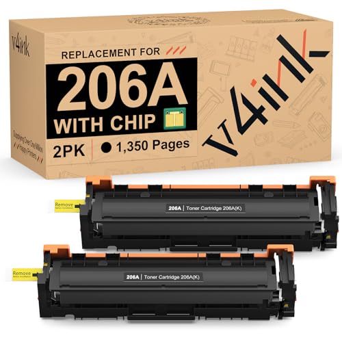 Image of 206A Toner Cartridge 2 Pack (Upgraded Chip) Compatible Replacement for HP 206A 206X W2110A W2111A W2113A W2112A use with HP Color Pro M255 M255dw MFP M283fdw M283cdw M283 M282nw Printer