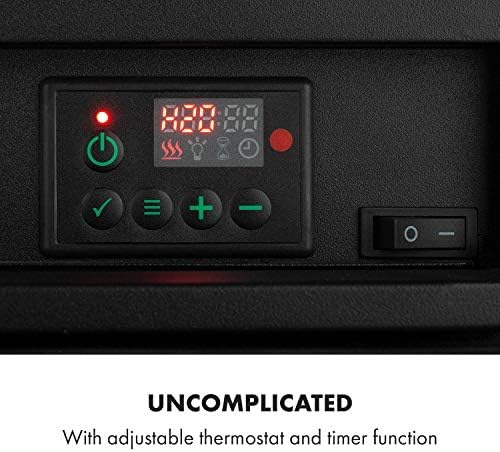 Klarstein Carinthia - Electric Fireplace, Power: 900/1800 W, 2 Heating Levels, OpenWindow Detection, LED Flame Illusion, Switchable Heating, Integrated Thermostat, 5 Brightness Levels, Colour: Cream