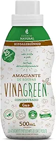 Amaciante Natural Hipoalergênico Concentrado 500ml Com Vinagre Perfume Suave Para Roupas Delicadas Pele Sensível Bebê Adulto Antialérgico (Coco)