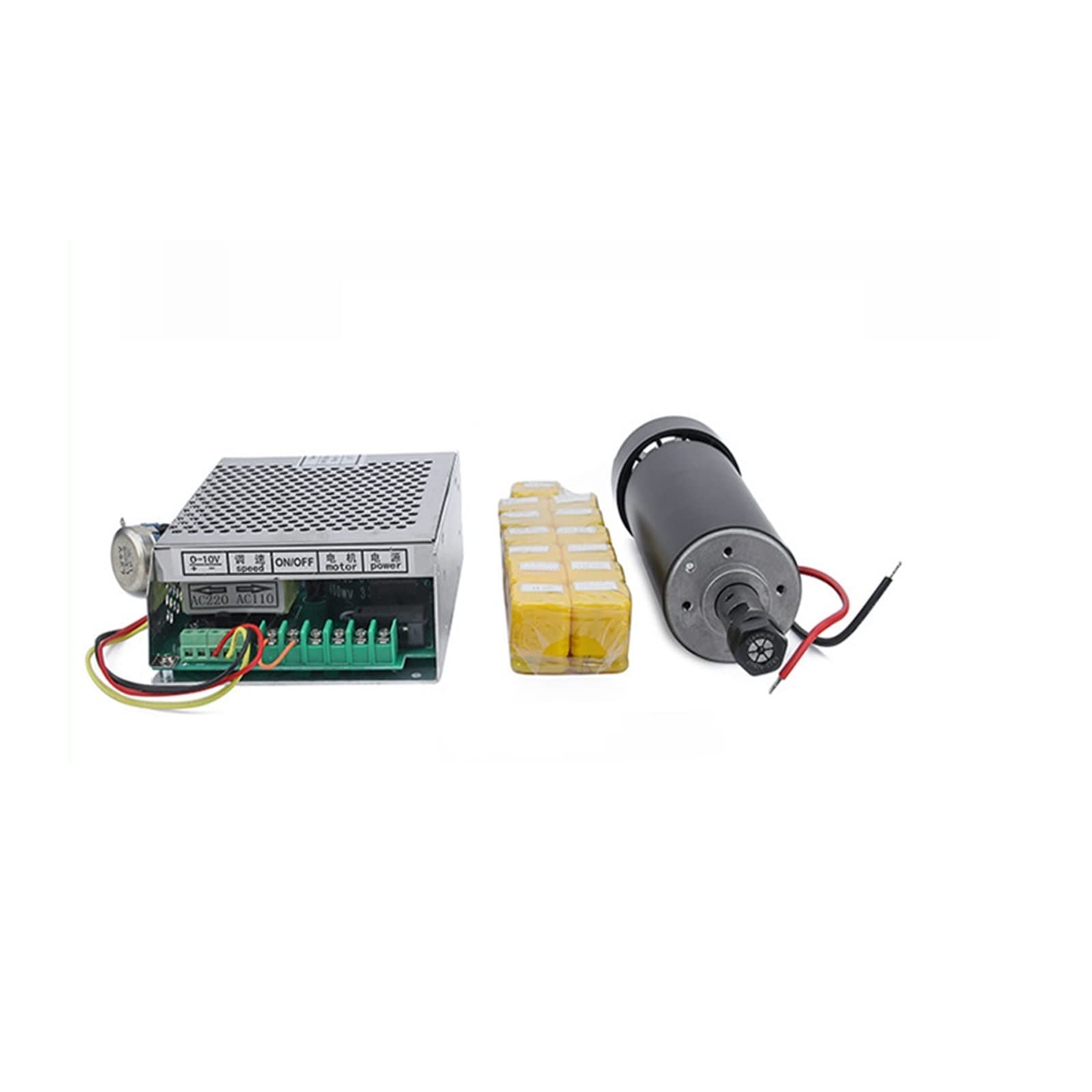 CVFRDD CNC Spindle Motor Kit 0.5kw Air Cooled Spindle ER11 Chuck Collet CNC 500W Motor + 52mm Clamps + Power Supply Speed Governor For DIY