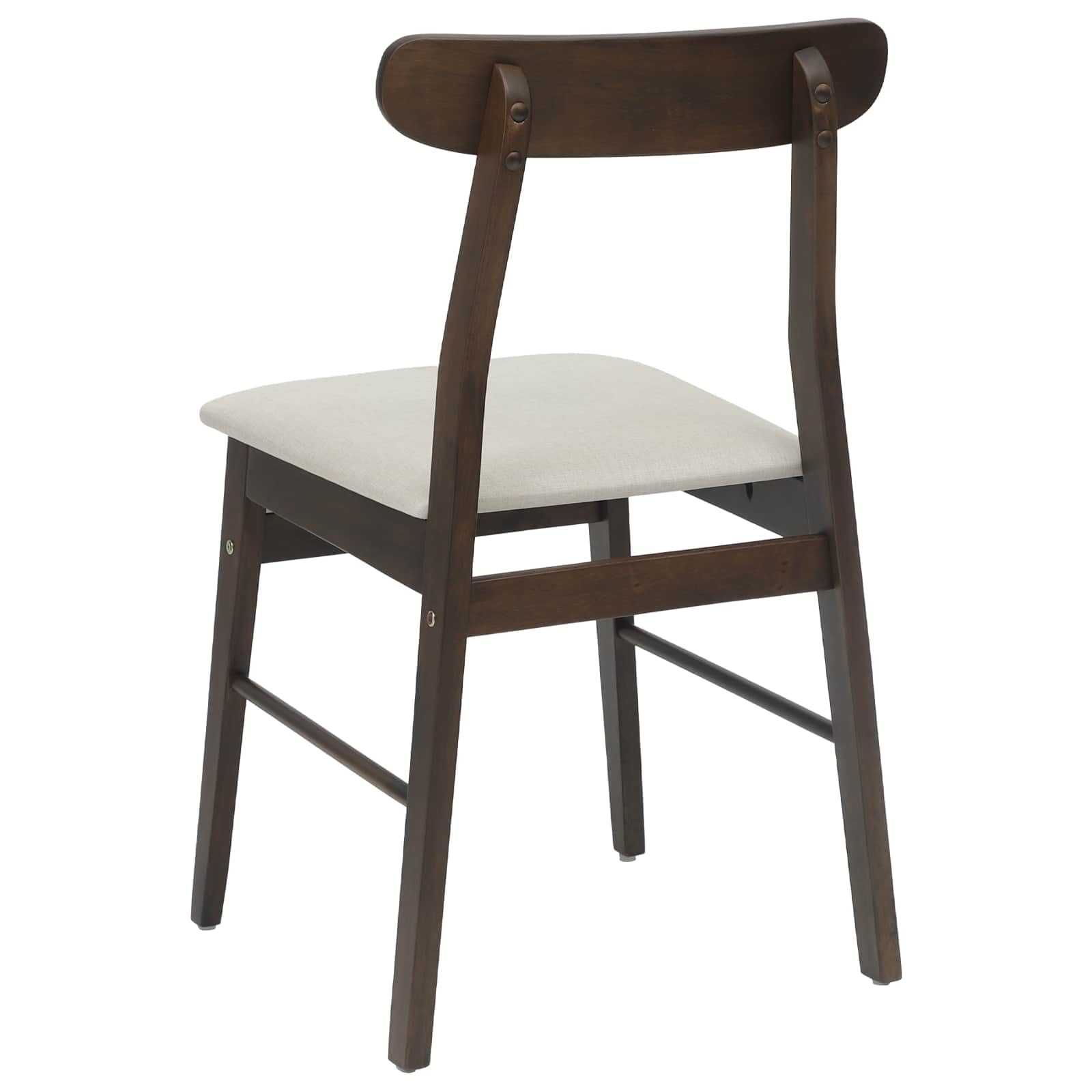 Krzesło do jadalni, 2 szt., ciemnobrązowe, jasne, masywne drewno gumowe, z poduszką, ergonomicznie wyściełane, do kuchni, salonu, biura, jadalni, styl retro