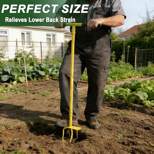image for BARAYSTUS Hand Tiller Cultivator with Steel Garden Claw, Manual Twist 