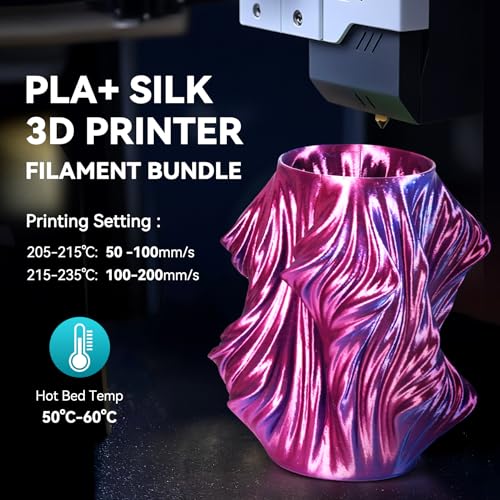 Image of SUNLU PLA+ Silk Filament, Four-Color 3D Printer Filament 1.75mm, Dimensional Accuracy + /- 0.02mm, 1KG Spool(2.2 lbs), Silk Quadruple Color(Gold Purple Red Blue)