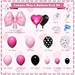 Ouddy Party Pink Mouse Balloon Garland Arch Kit for Cartoon Mouse Theme Birthday Party Decorations Girl Kids, Pink Black Rose Red Bow Foil Balloons Banners for Mouse Baby Shower Party Supplies - Image 2
