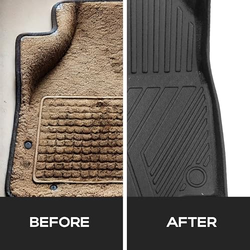 Compatible with Toyota RAV4 2019-2024 2025 – 2 Row TPE All-Weather Car Mats Full Set, 3D Precision Laser Scanned Liners