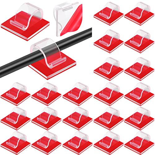 60 Pcs Clips de Câble de Lumières Mini Clips de Câble Auto-Adhésifs Crochets de Lumière Clips d'Organisateur de Câble de Fil Support de Gestion de Fil Adhésif...