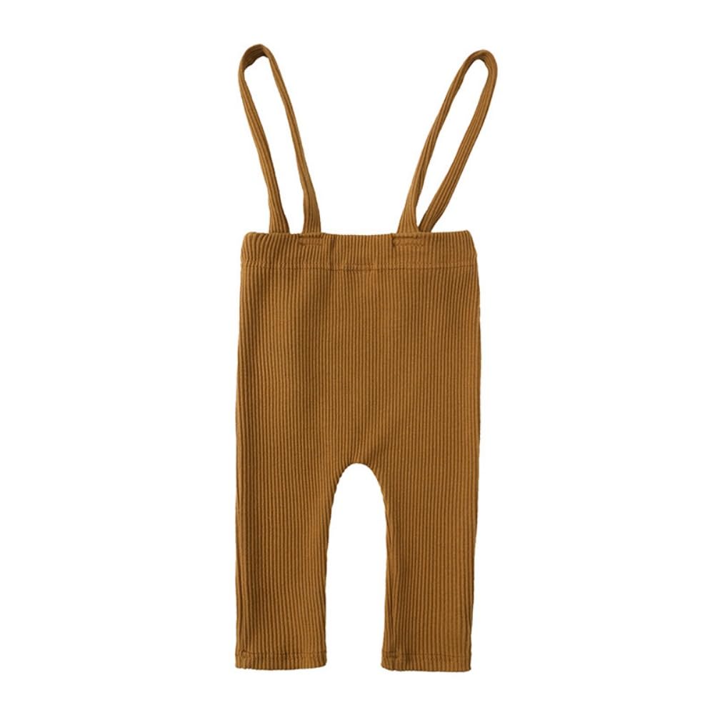 WISREMT Baby Boys Girls Overalls Solid Color Suspender Pants Infant Leggings Knit Jumpsuit Fall Winter Clothes 3-24 Months