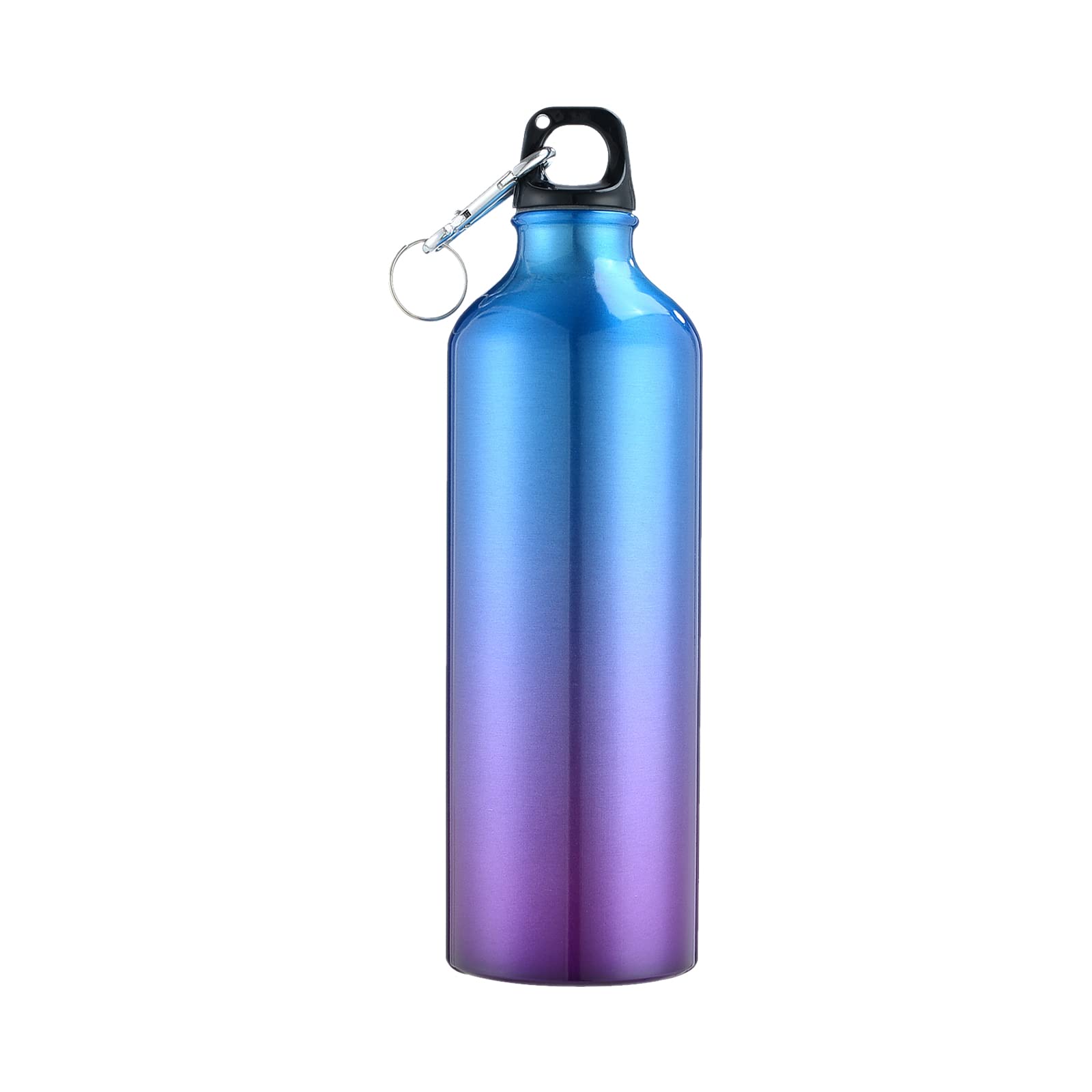 Hiking with aluminum water bottle and carabiner clip