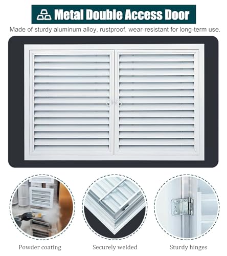 Trappe à double porte magnétique en aluminium, panneau d'accès ventilé pour plomberie - 3