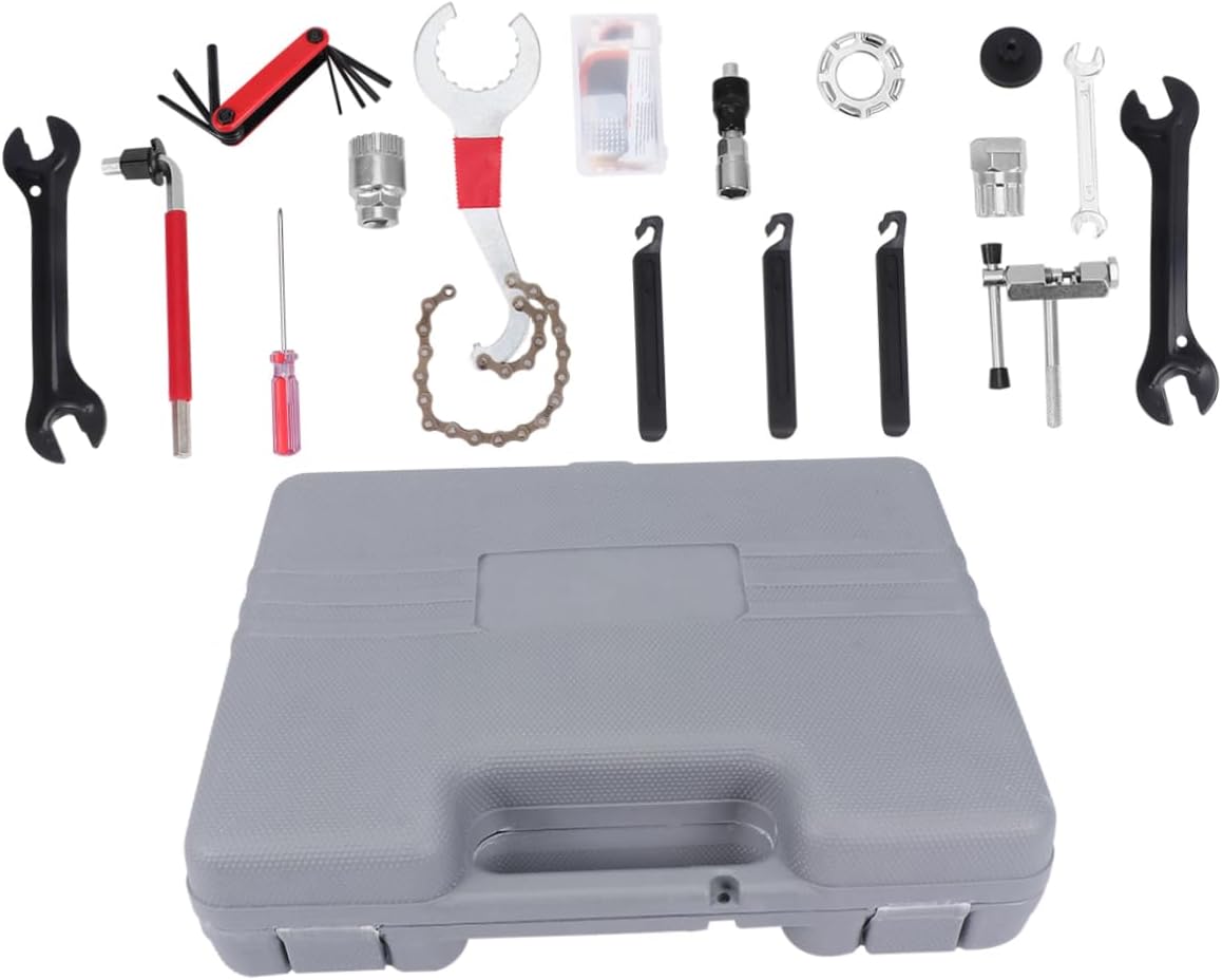 Mikikit 25pcs Mountain Bike Repair Tool Multifunctional Maintenance Tools for Road and Mountain Bikes Durable Combination Kit for Easy Repairs