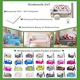 millybo Kindersofa Couch Kindercouch Spielsofa 3in1 Kinder Sofa Minisofa grün (MI-Z16) - 6