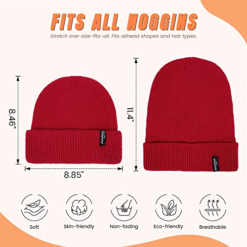 Simplicity Winter Beanie Cap For Women, Slouchy Knit Skull Cap For Men, Red #TOP2