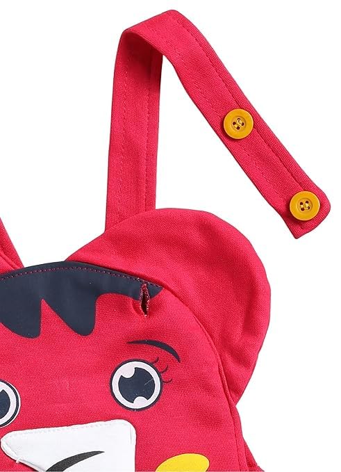 Image of Mommy Club Baby Boy's & Baby Girl's Jumbo The Elephant Dungaree For 0-6Months Baby || Dress Clothes For Baby Boy And Baby Girl (Red, 0-9 Months)