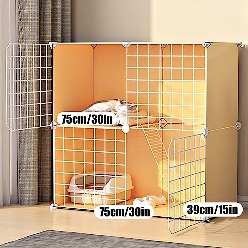 Cage pour chat modulable avec bac à litière intégré et hamac - 7