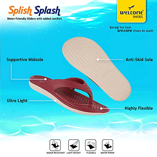 Image of WELCOME Women's Extra Soft Slippers with Cushion FootBed for Adult | Comfortable & Light Weight| Stylish & Anti-Skid| Waterproof & Everyday Flip Flops for Ladies /Girls