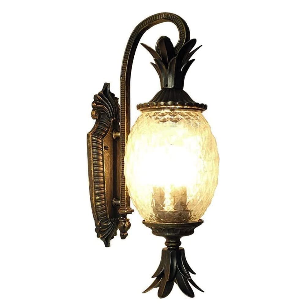 HYSJDMNC European Style Outdoor Pineapple Wall Lamp Wall-Mounted E14 Lighting Equipment Decorative Wall Lamp Garden Balcony Courtyard Villa IP55 Waterproof Wall Lamp Interesting