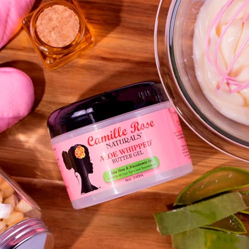 Camille Rose Aloe Whipped Butter Hair Styling Gel, All Curl Types, Style and Nourish, Aloe Vera and Macadamia Oil, 240 ml (Pack of 1) - Image 5