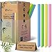 EcoPreps Colorful Biodegradable Jumbo Smoothie Straws, Bamboo Fiber Boba Straws - 100 PCS, Extra Wide, 100% Compostable, Plastic-Free, Eco-Friendly Thick Straw - 8.25