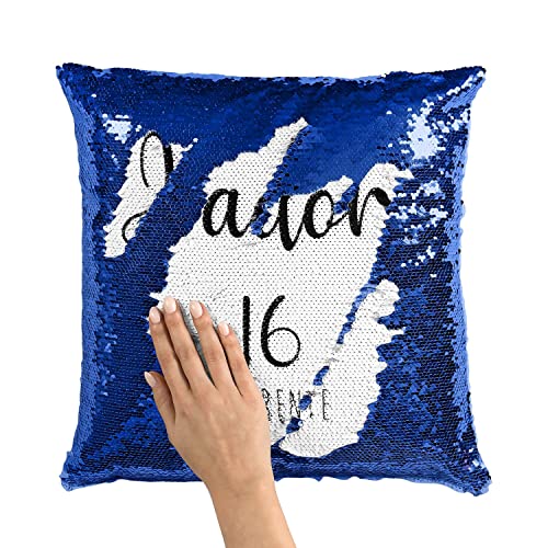 Coussin housse sequin bleu Charente 16 paillettes déco