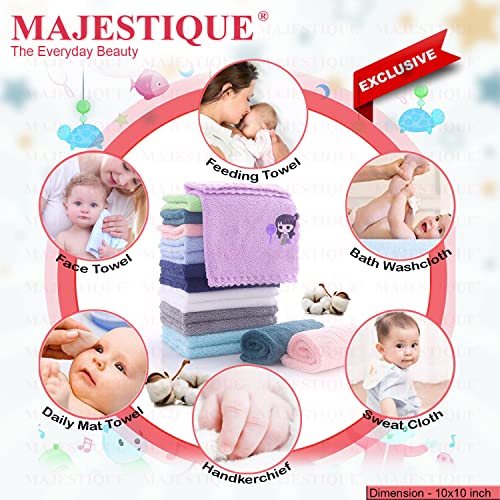 Image of Majestique Baby Grooming Set - Baby Hair Brush, Comb, Nail Clipper, Nail File and Soft Baby Towel, Baby Products for New Born Baby Gifts Toddlers Infant Girl Boys Keep Clean (7 in 1 Pink)