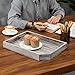 MyGift Rustic Torched Wood Serving Tray, Office Desktop Mail Holder and Document Storage Tray