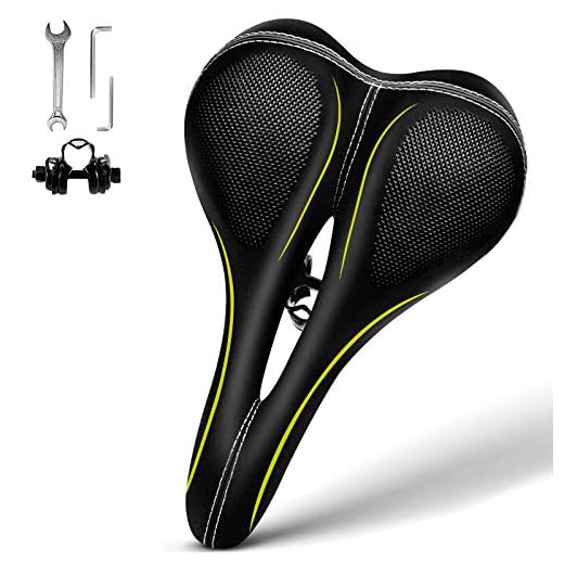 OKBONN Oversized Bike Seat - Wide Bicycle Seat Waterproof Bike Saddle Padded Seat with Soft Cushion Universal Fit Comfy Bike Seat - Most Comfortable Bike Seat for Daily Widing