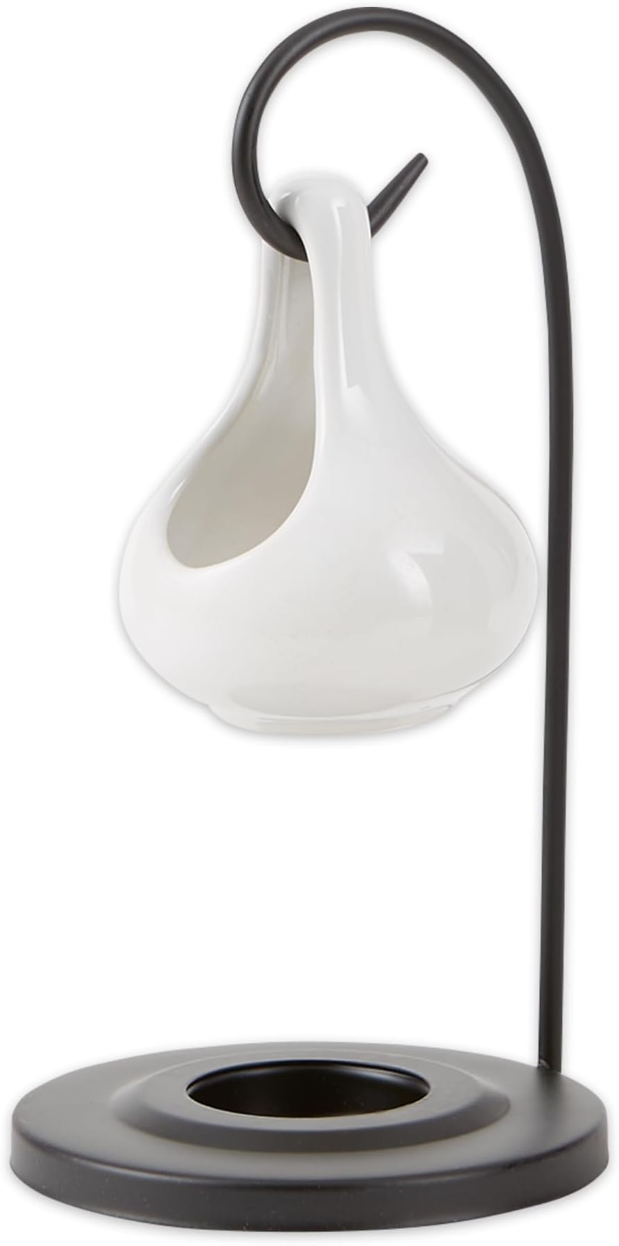 Zingz & Thingz Modern Style Ceramic Tear Drop Oil Warmer, White, 4x4x7.75