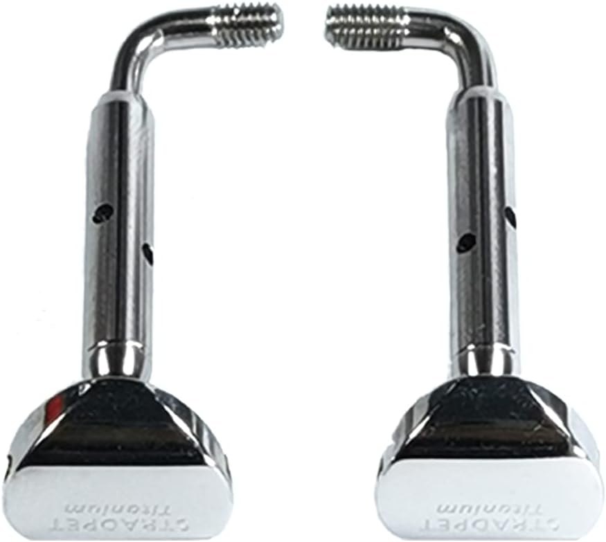 Titanium Chinrest Clamps, in Bright and Gun Gray, Hook Type, for Violin, 4/4,4/3 (Refine Version)