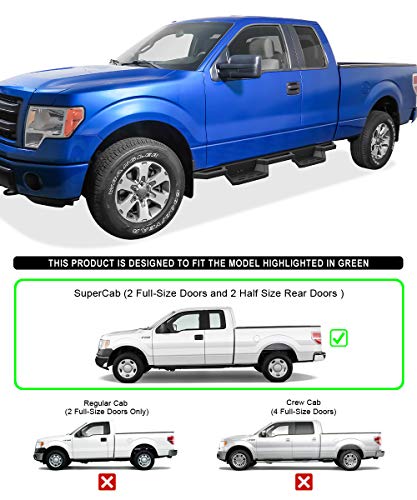Estribos externos APS acero inoxidable Ford F150 Super Cab miniatura 2