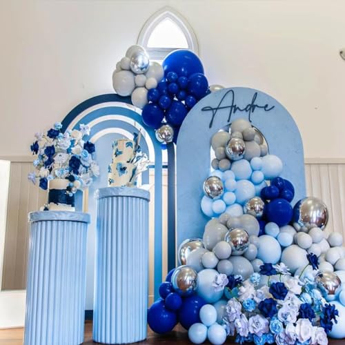 Image of Blue balloons, 50Pcs Metallic Blue balloons 12inch Navy blue balloons for Birthday, Baby Shower, Wedding, Boys, Men, Graduation