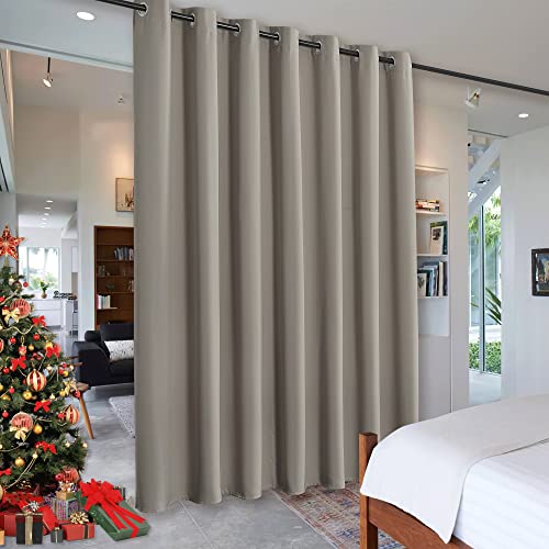 Image of RYB HOME Extra Long Curtains Light Block Soundproof Privacy Blinds for Home Theater Office Backdrop Dining Living Room Patio Door Large Window Ceiling to Floor Drapes, W 8.3 x T 11 ft, Sand