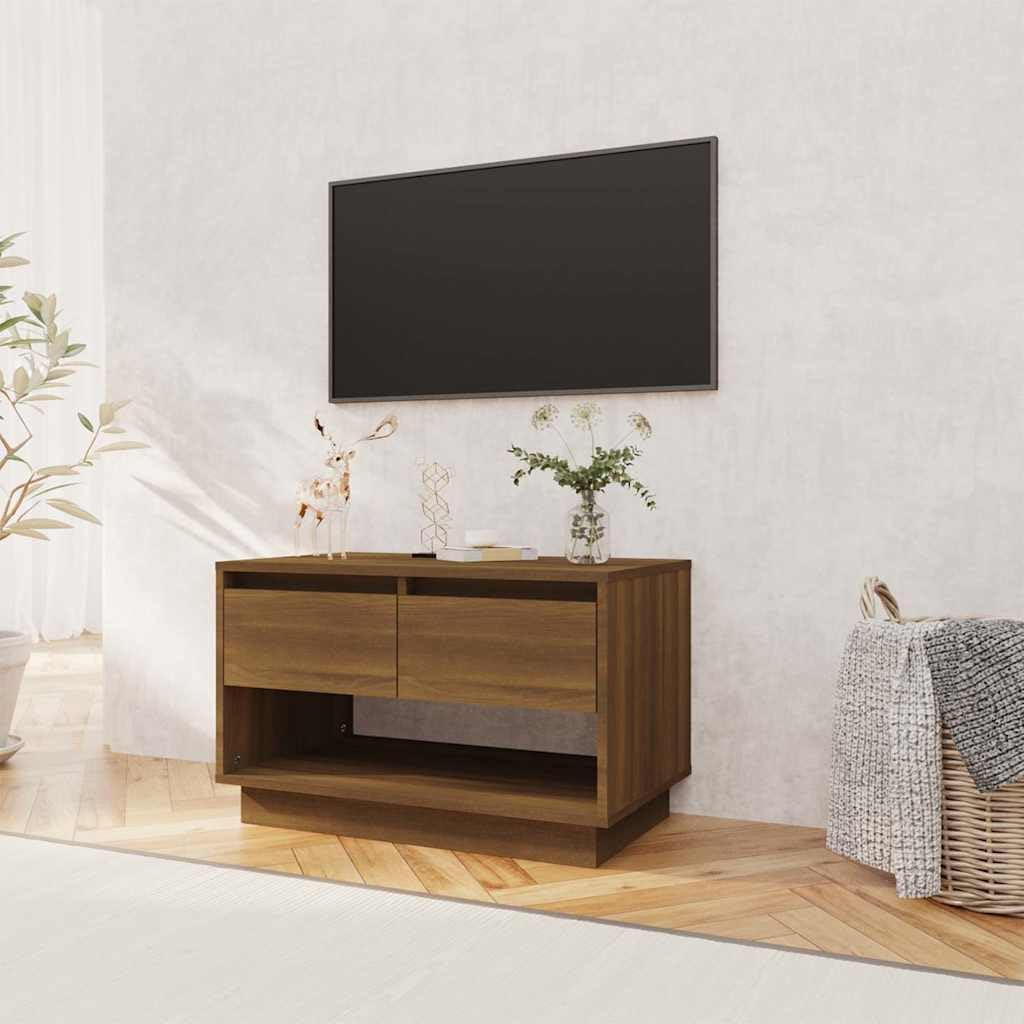Mobile TV basso, effetto rovere, 70 x 41 x 44 cm, colore: marrone