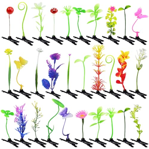 30 piezas de pinzas para el cabello estilo plantas miniatura 1