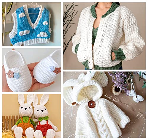 Cotone per uncinetto, 6 x 50 g, bianco, 100%