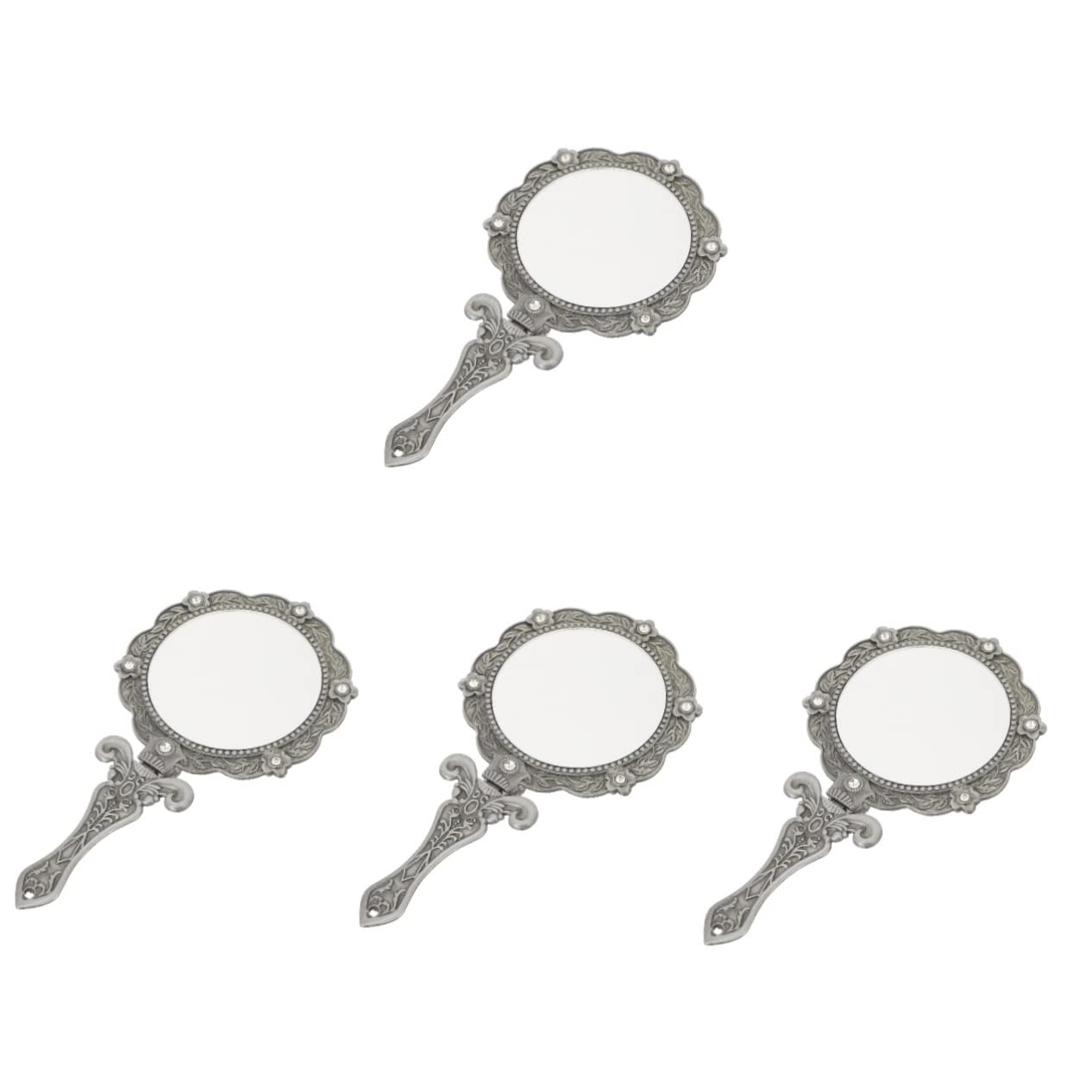 Miroir à main décoratif avec support pliable pour maquillage