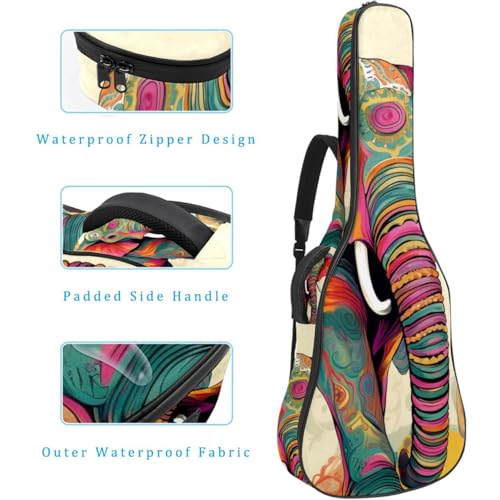 JRHEJTFZ Housse pour guitare acoustique de 1,9 cm d’épaisseur – Imperméable – Durable et élégant – Motif éléphant, Multicolore 4., 42.9×16.9×4.7 in, Motif imprimé tendance - Les Beatles, Paul McCartney, John Lennon, RIngo Starr, George Harrison JRHEJTFZ Housse pour guitare acoustique de 1,9 cm d'épaisseur - Imperméable - Durable et élégant - Motif éléphant, Multicolore 4., 42.9x16.9x4.7 in, Motif imprimé tendance – Image 5