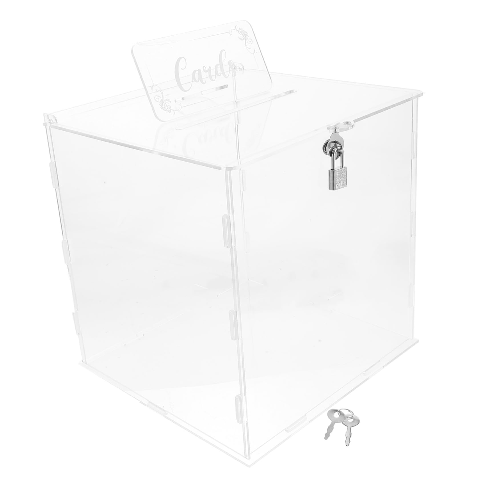 Caja Acrílica De Tarjetas Con Cerradura Para Bodas y Fiestas Recipiente Transparente Para Colección De Tarjetas y Envelopes Para Invitados y Recuerdos