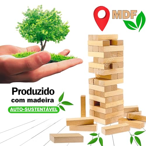 Kit Jogo Caiu perdeu edição especial torre de madeira blocos de empilhar infantil com Cilindro Mágic