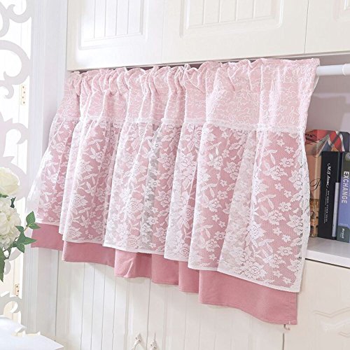 Cortinas cortas de cocina para ventanas de dormitorio con diseño de huellas 2