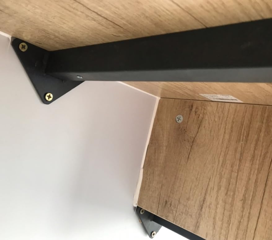 折りたたみ式棚ブラケット 棚受け金具 2個パック ブラック 15～45cm(25cm)