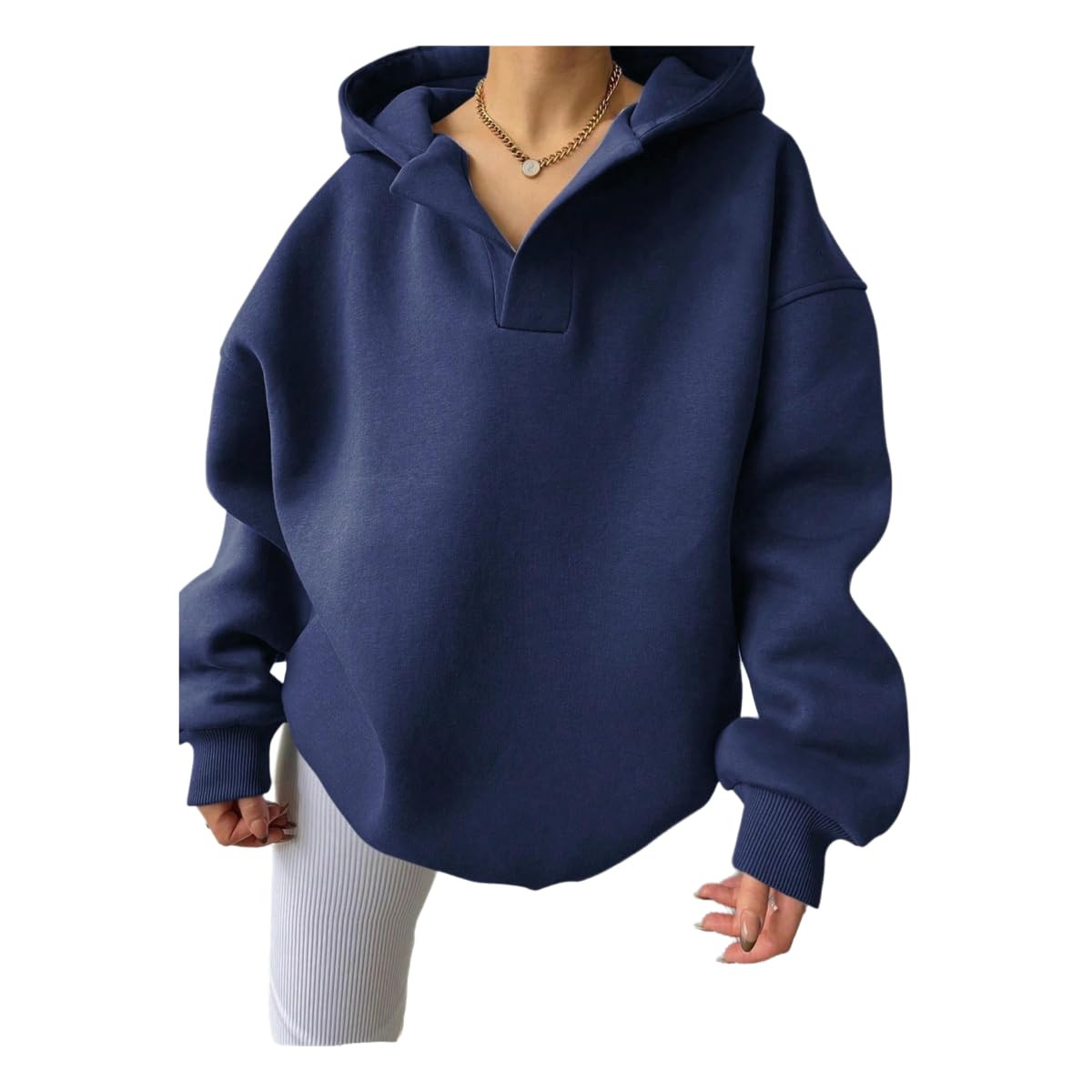 Bluza damska damska, ponadwymiarowa, granatowa, XL