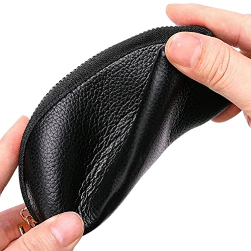 Key Case Holder, Keychain Mini Pouch Coin Purse, Pu, Keyring, Coin Organizer, Change Wallet For Men Women, Key Fob Protector (Black) #TOP6